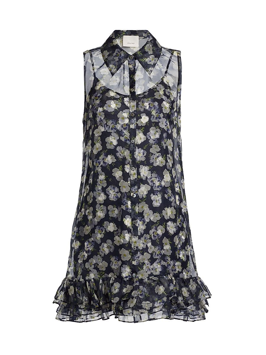 Women's Brisbane Tossed Poppies Minidress - Navy Multi - Size 14