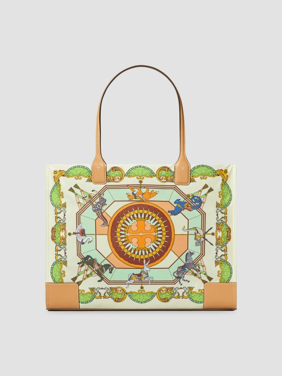 Tory Burch Women's Ella Printed Tote Bag - French Cream
