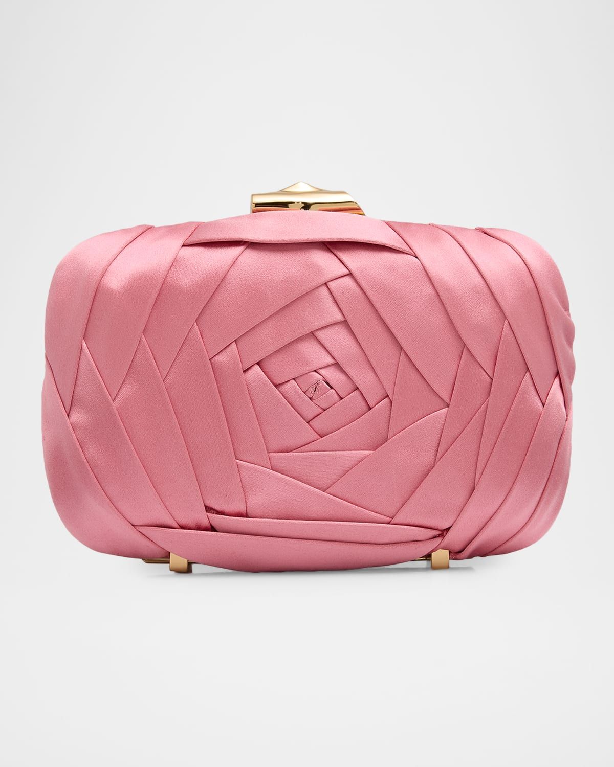 Rose Vivier Sculptural Satin Clutch Bag