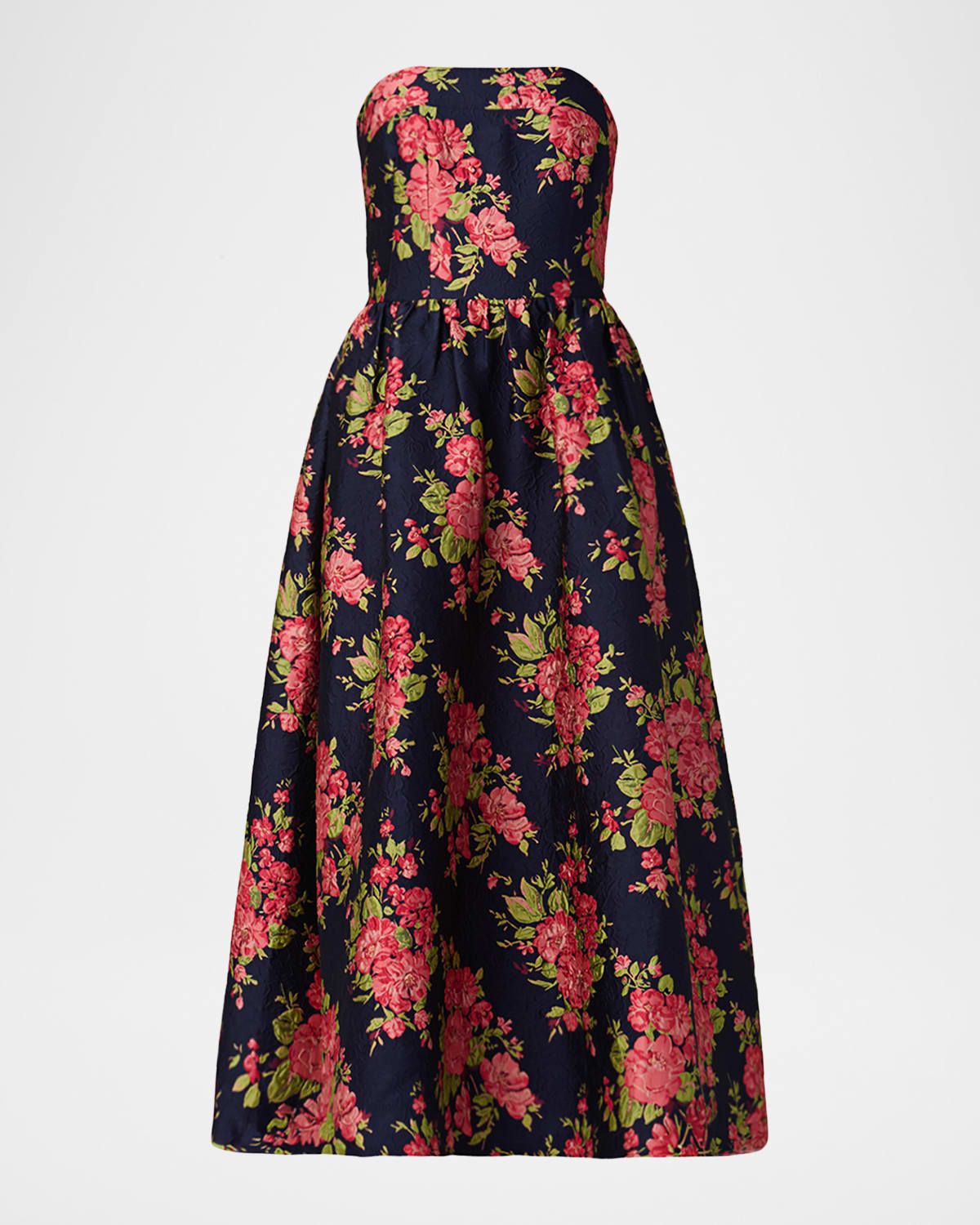 Dana Strapless Floral Jacquard Maxi Dress