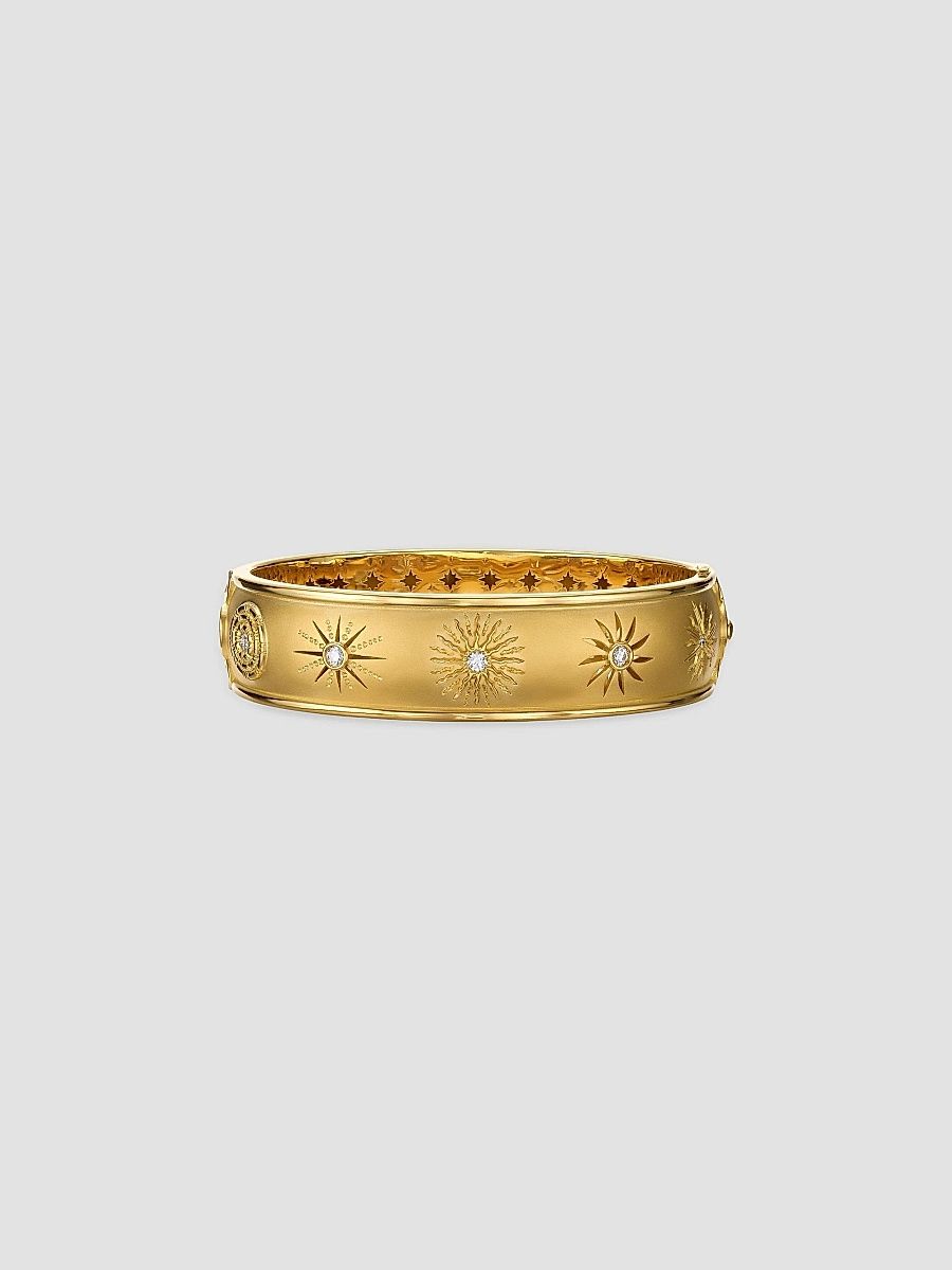 Women's 18K Yellow Gold & 0.60 TCW Diamond Starburst Bangle - Yellow Gold
