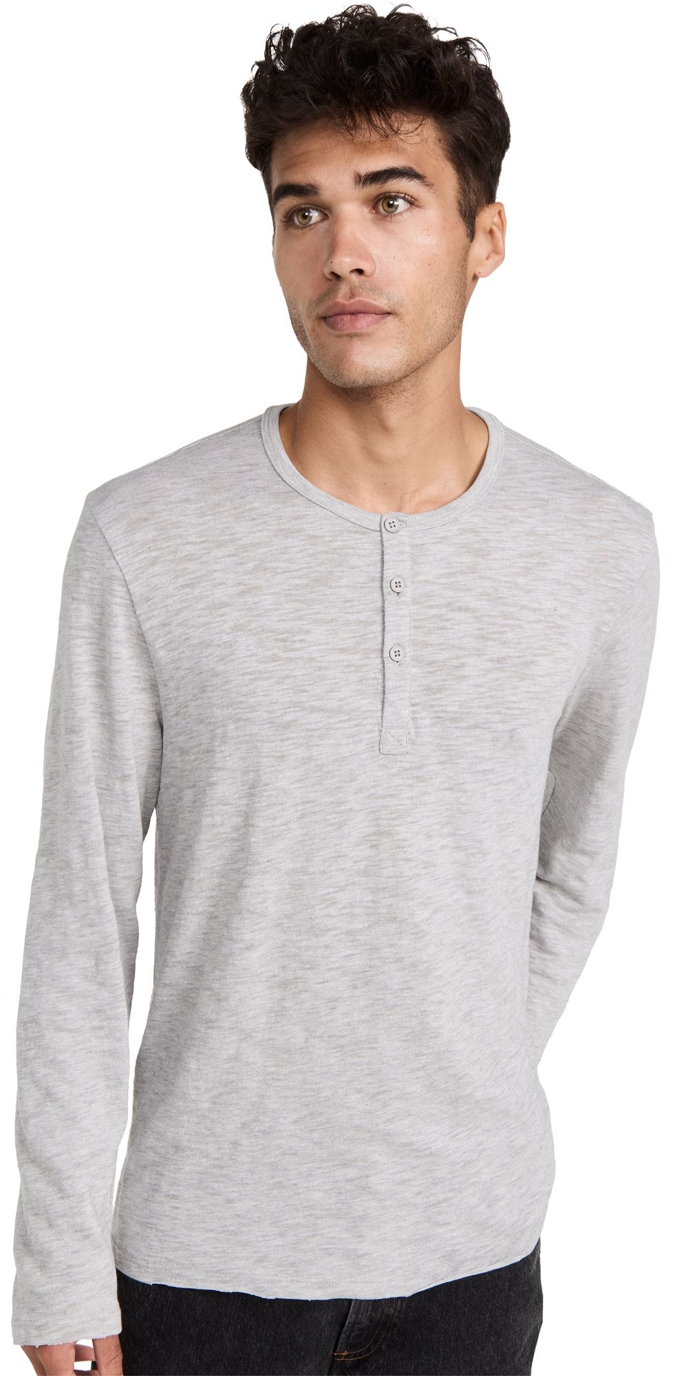 ATM Anthony Thomas Melillo Destroyed Henley Heather Grey M