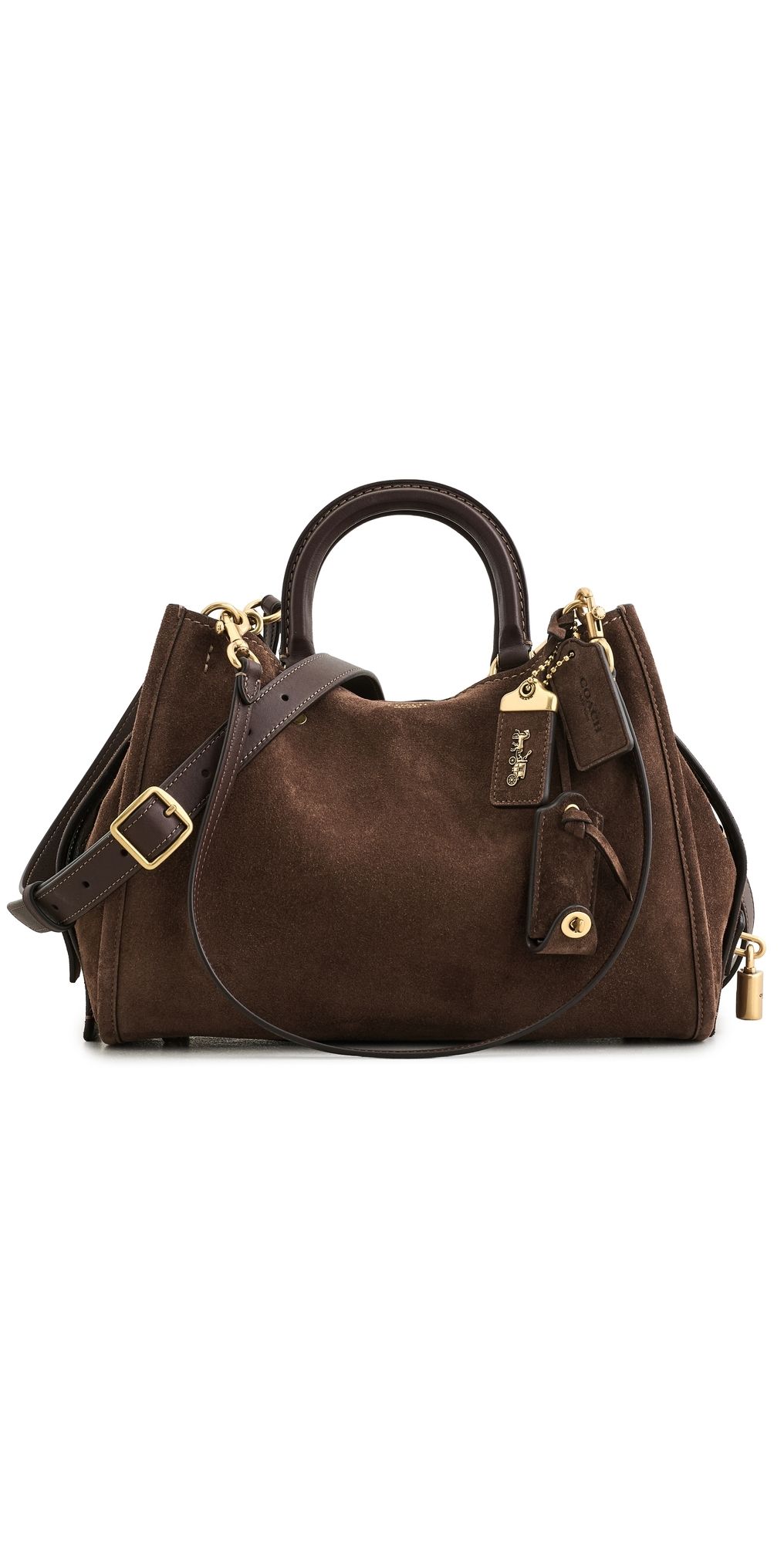 Coach Suede Rogue Shoulder Bag Dark Chocolate One Size
