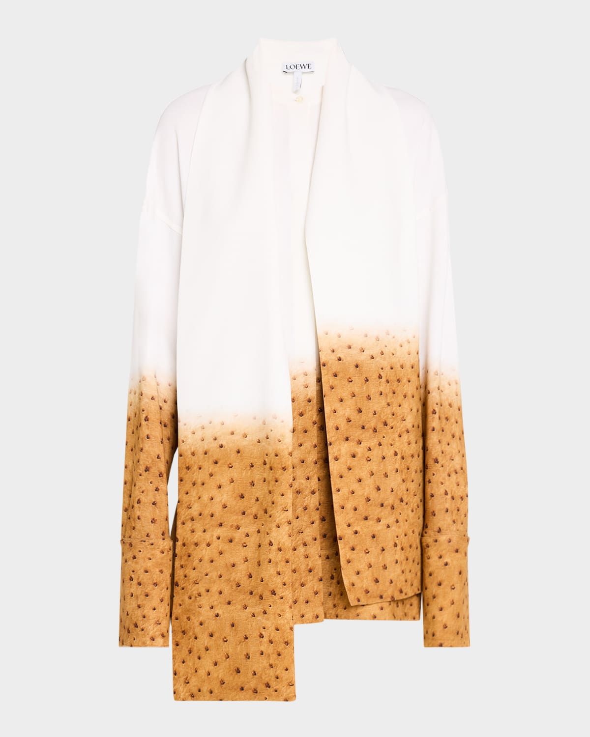 Trompe L & apos;oeil Print Bow Button-Down Shirt