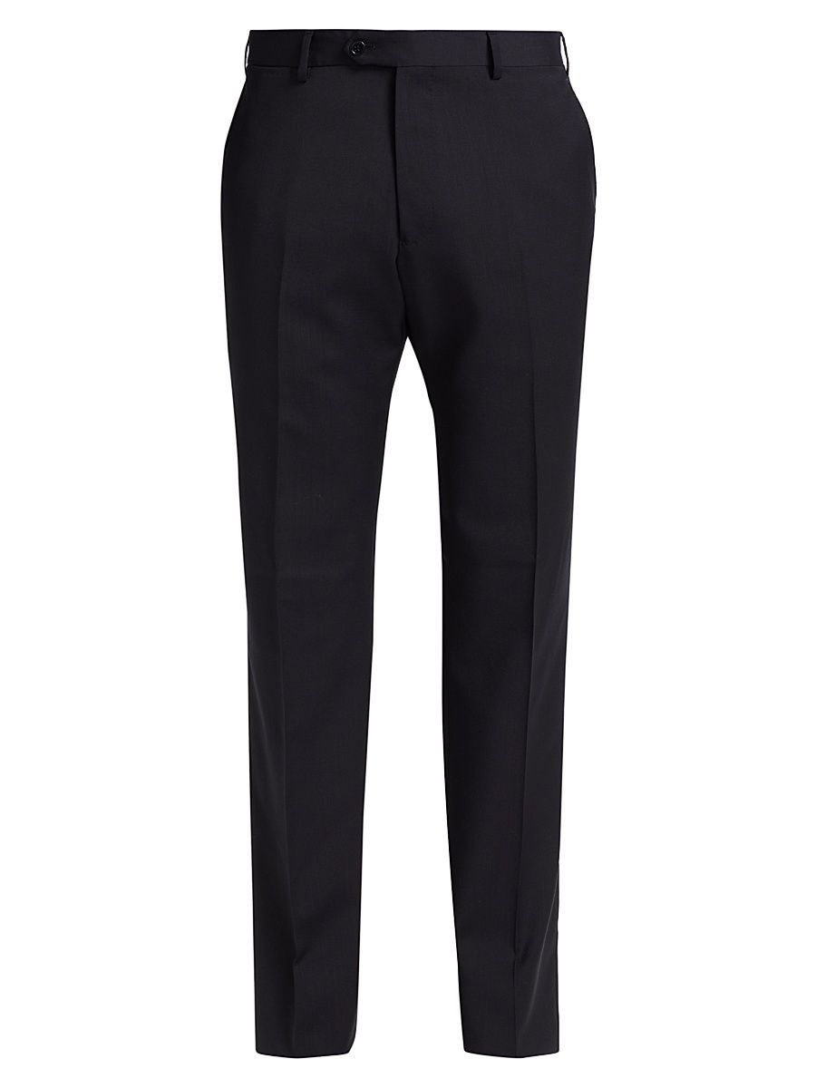 Men's Basic Wool Trousers - Navy - Size 34