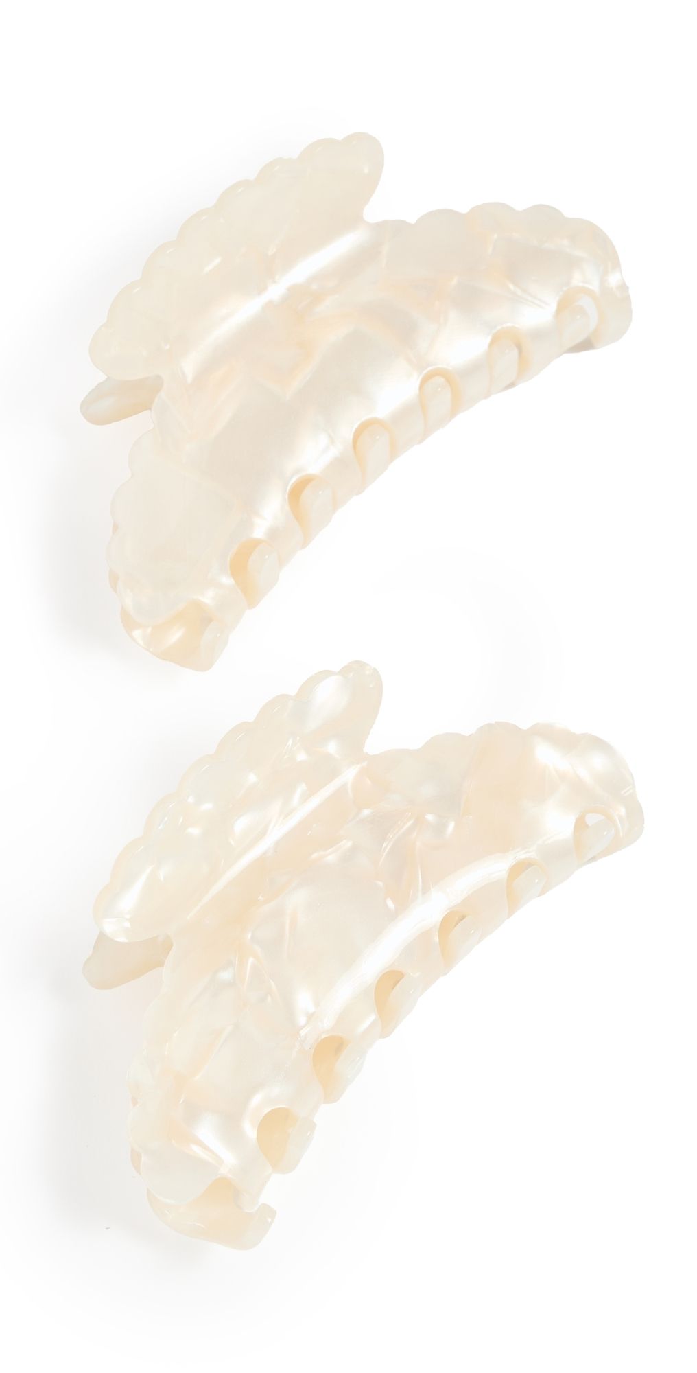 Loeffler Randall Yuri Scallop Acetate Clip Set Pearl One Size