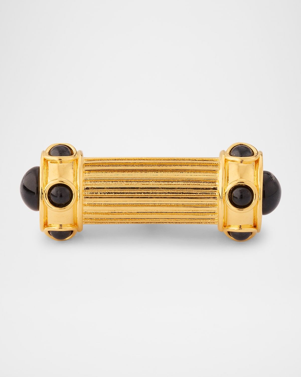 Stone Cross Bar Double Ring