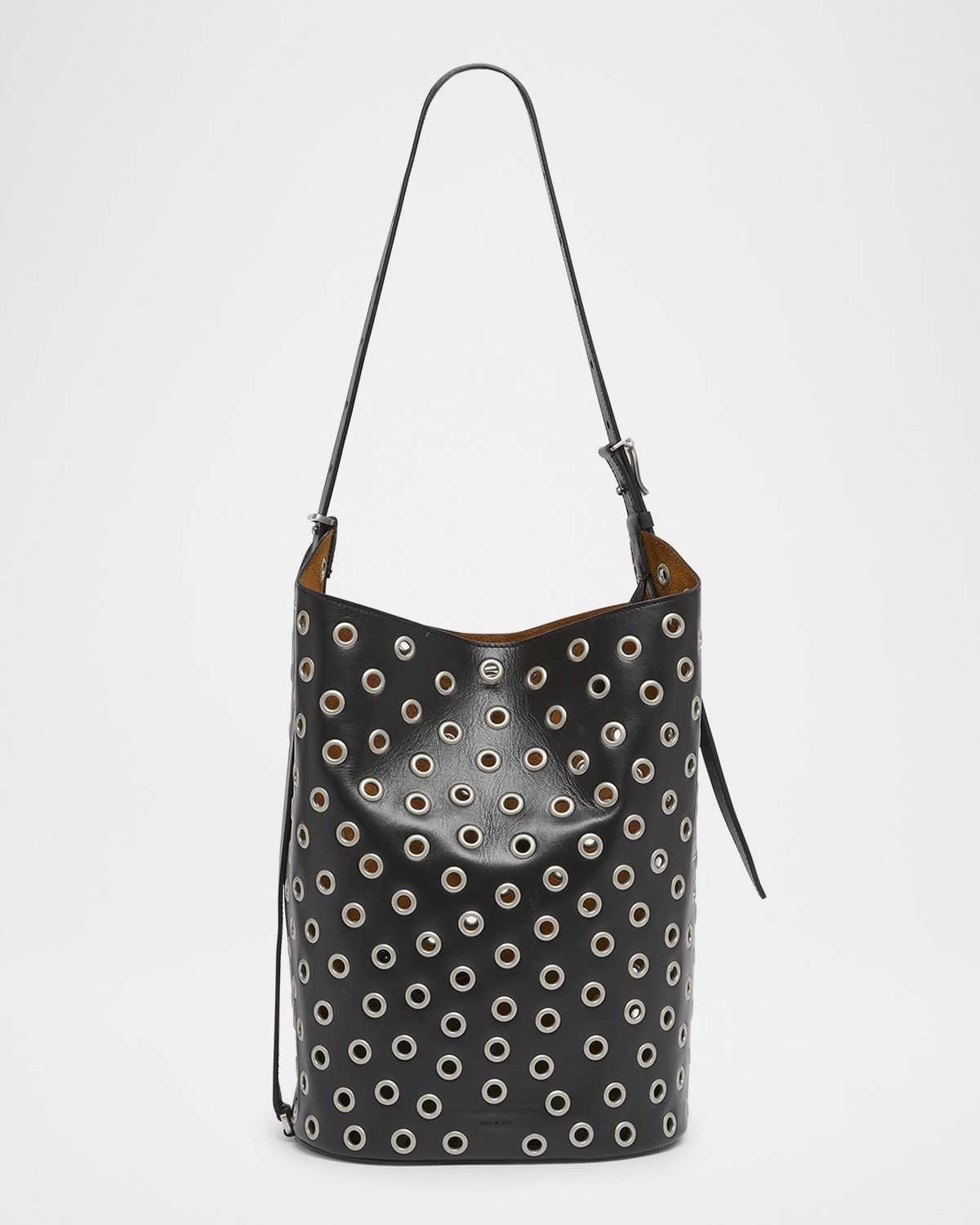 Brant Eyelet Leather Bucket Bag