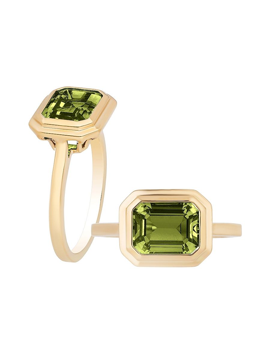 Women's Manhattan 18K Yellow Gold & Peridot Ring - Green - Size 7