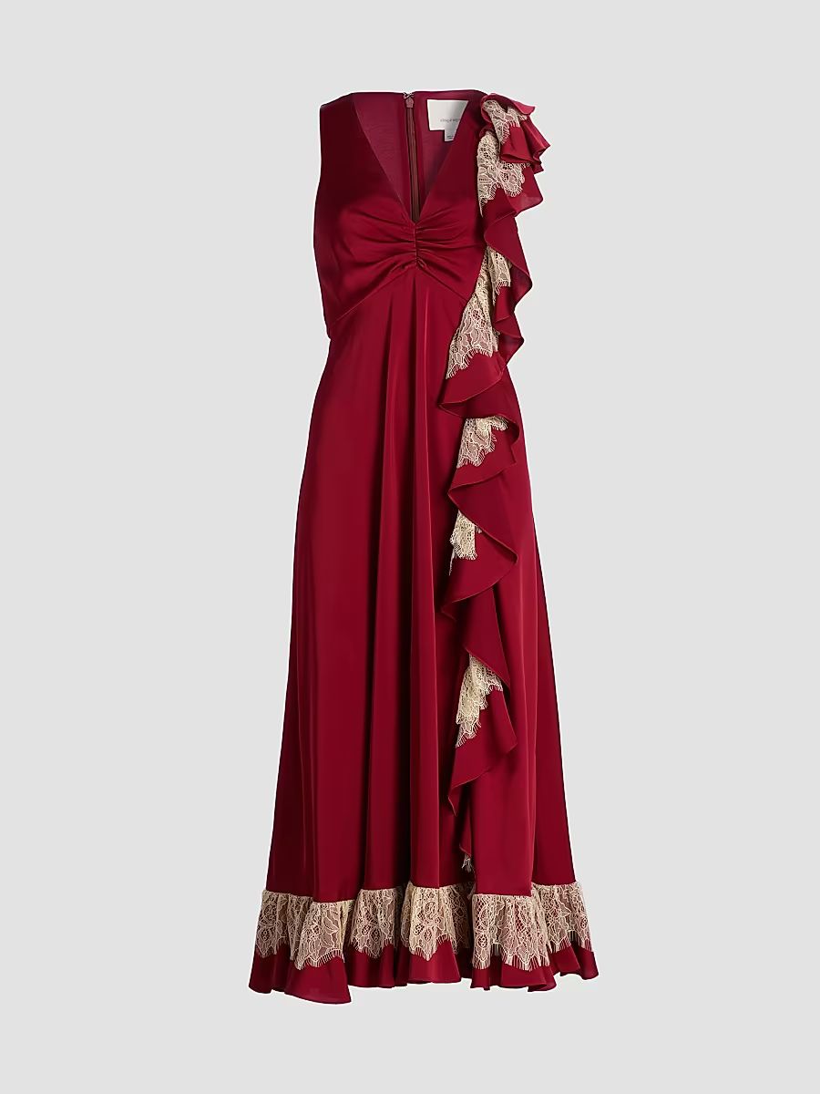 Women's Esme Satin Minna Dress - Berrywine Gardenia - Size 16
