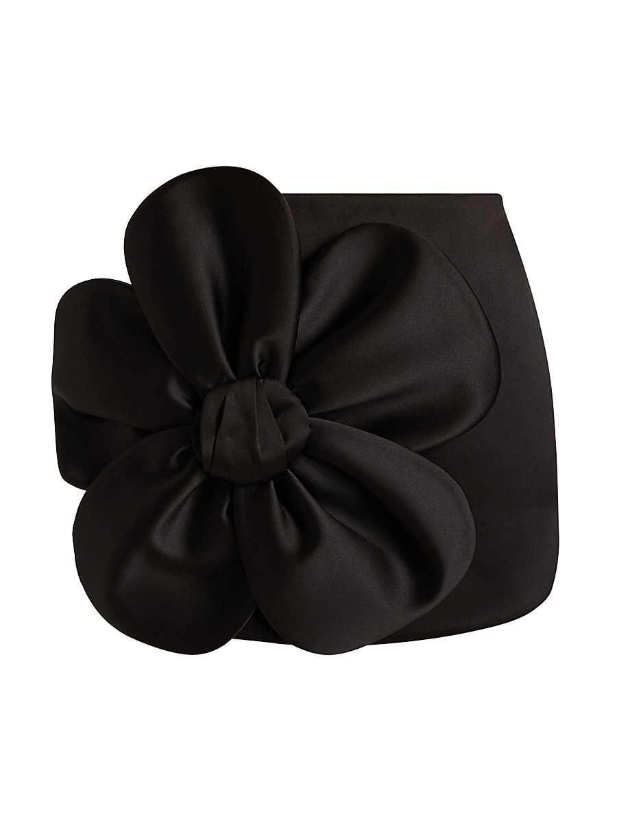 Women's Daisy Satin Circle Miniskirt - Black - Size XS