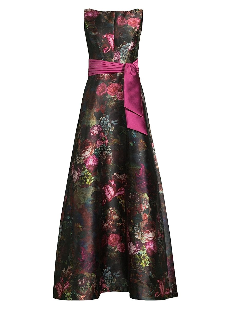 Women's Nicoletta Floral Print Gown - Mulberry Multi - Size 16