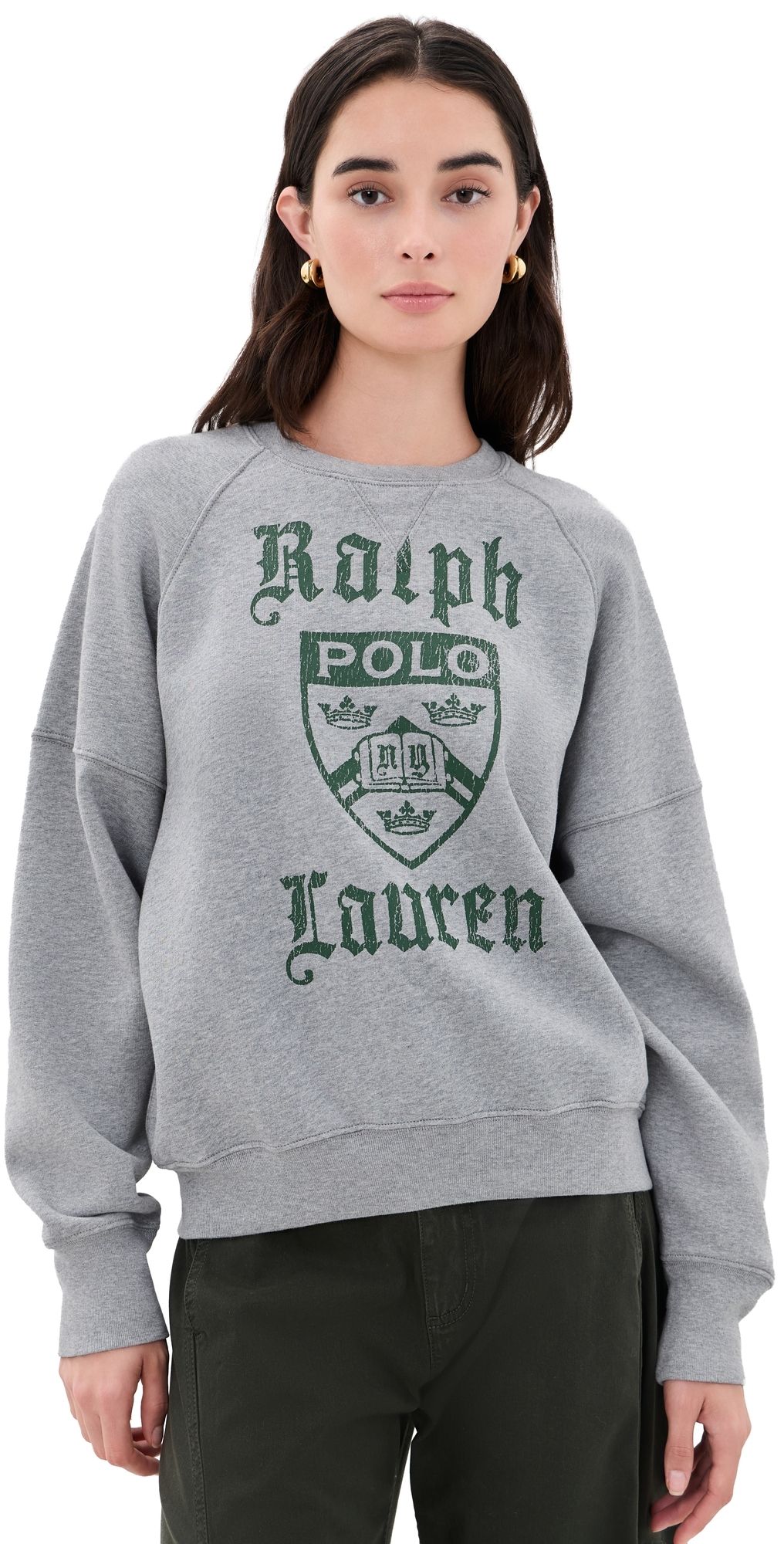 Polo Ralph Lauren Crewneck Fleece Sweatshirt League Heather L