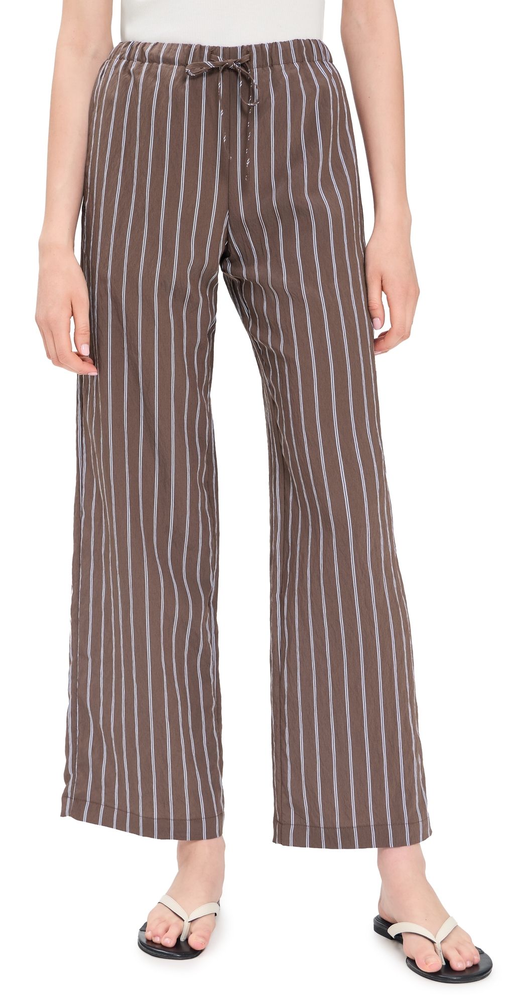 Madewell Stripe Travel Fabric Pants Brown Peri Stripe M