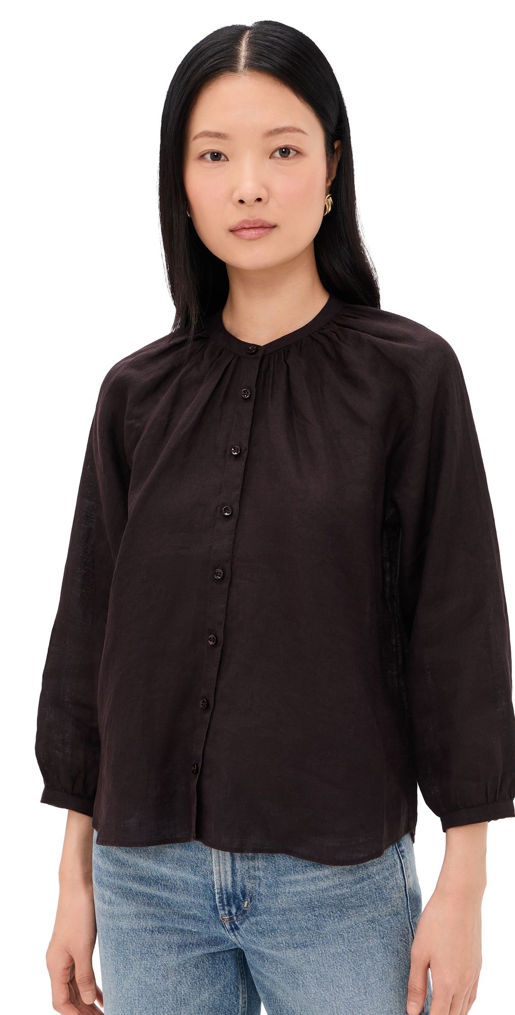 Citizens of Humanity Paro Linen Blouse Chocolate S