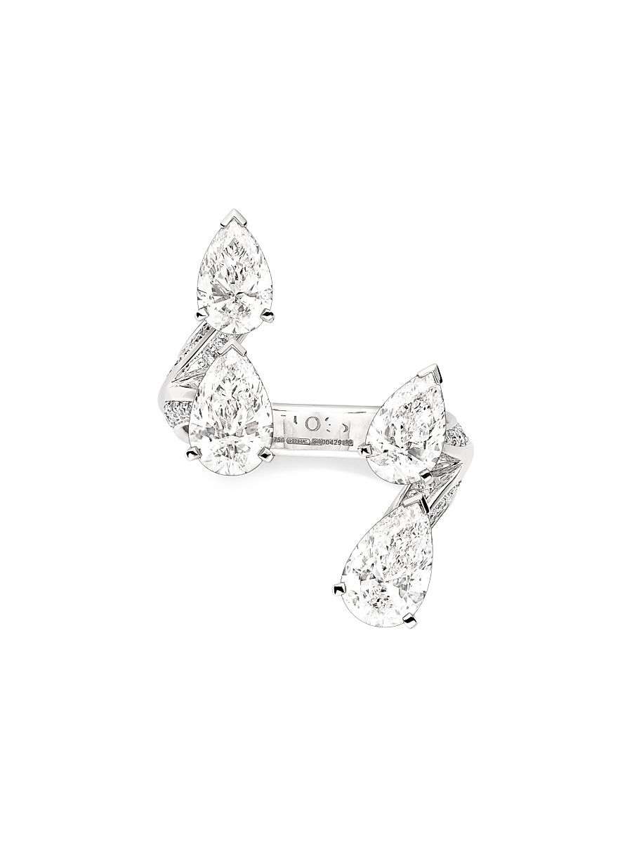 Women's Brevis 18K White Gold & 1.70 TCW Diamond Cuff Ring - White Gold - Size 6.75