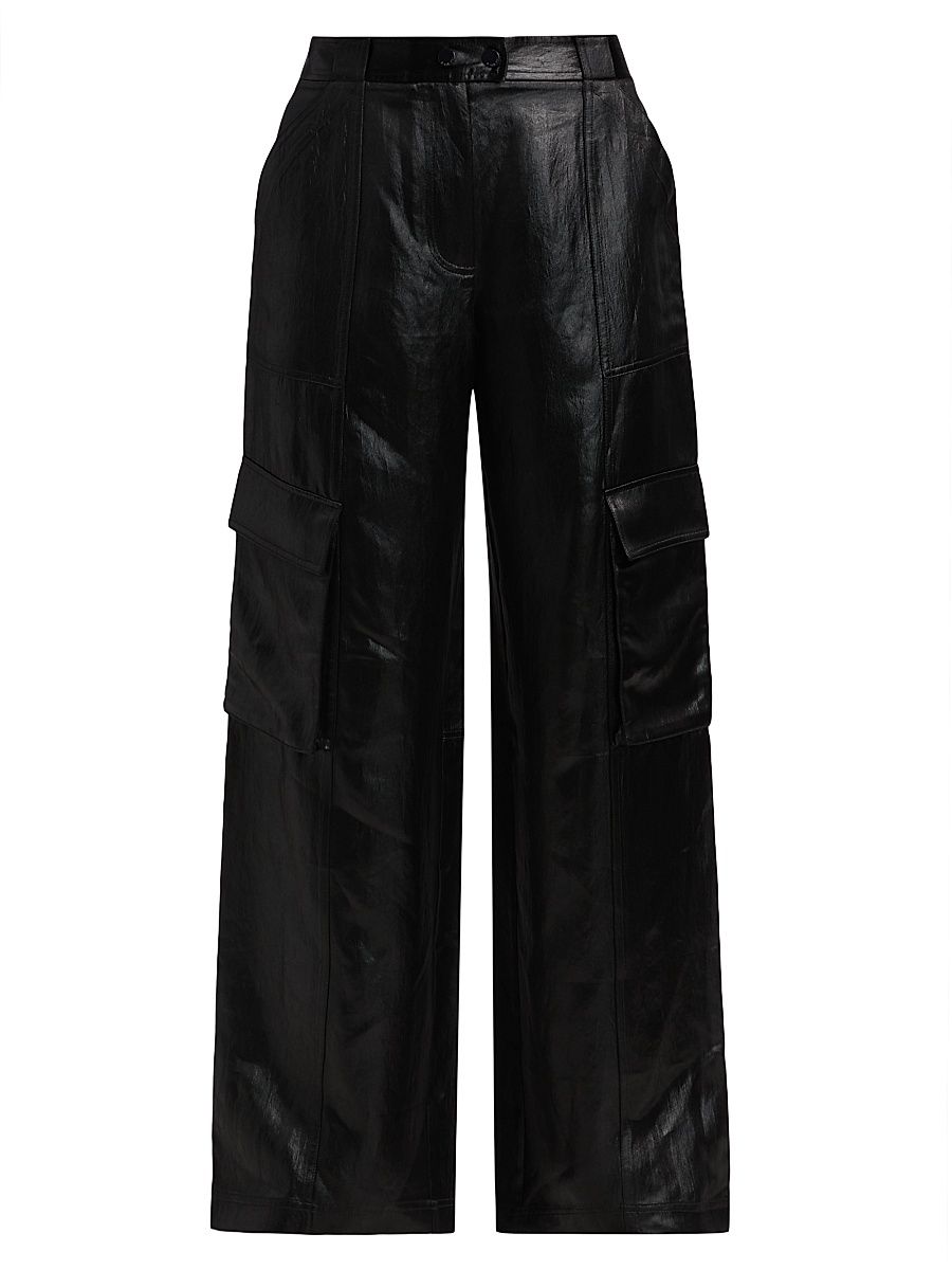 Women's Beatriz Wide-Leg Cargo Pants - Black - Size 12