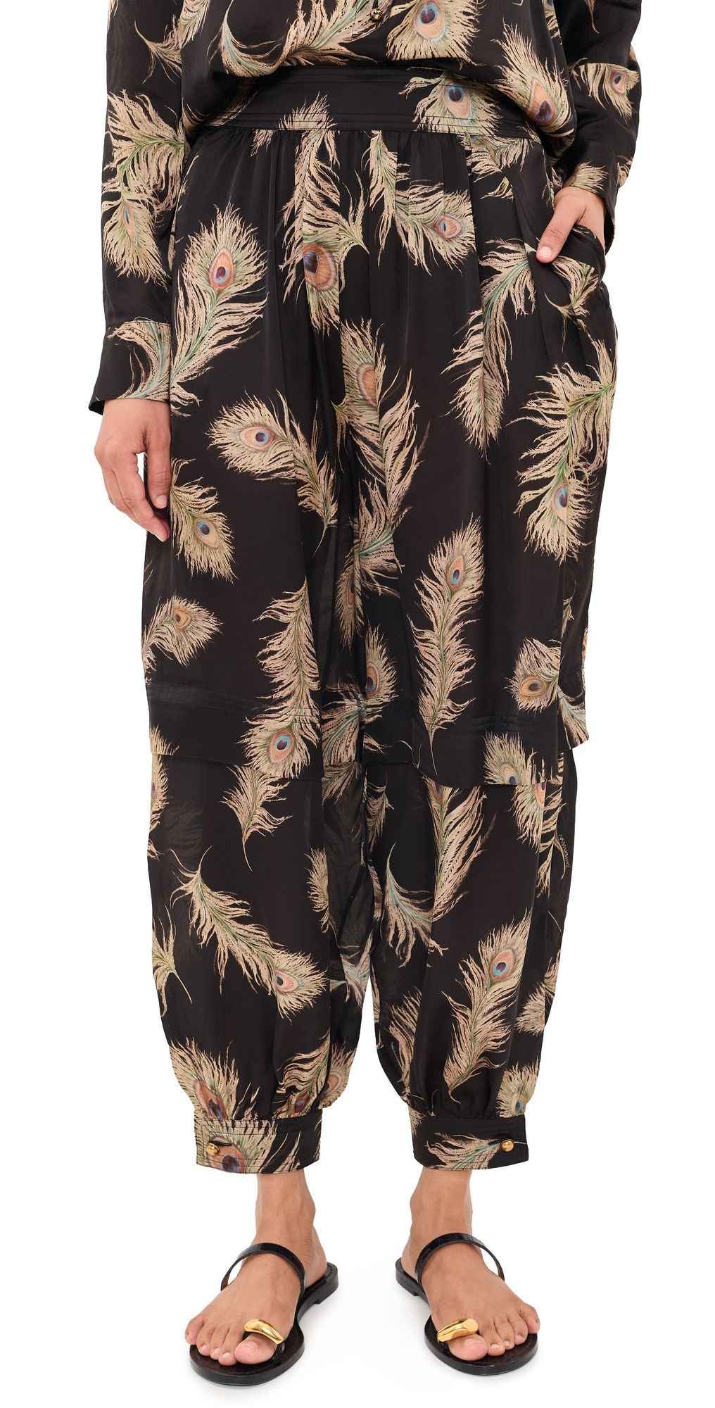 Zimmermann Valiant Silk Balloon Pants Black Feather 4