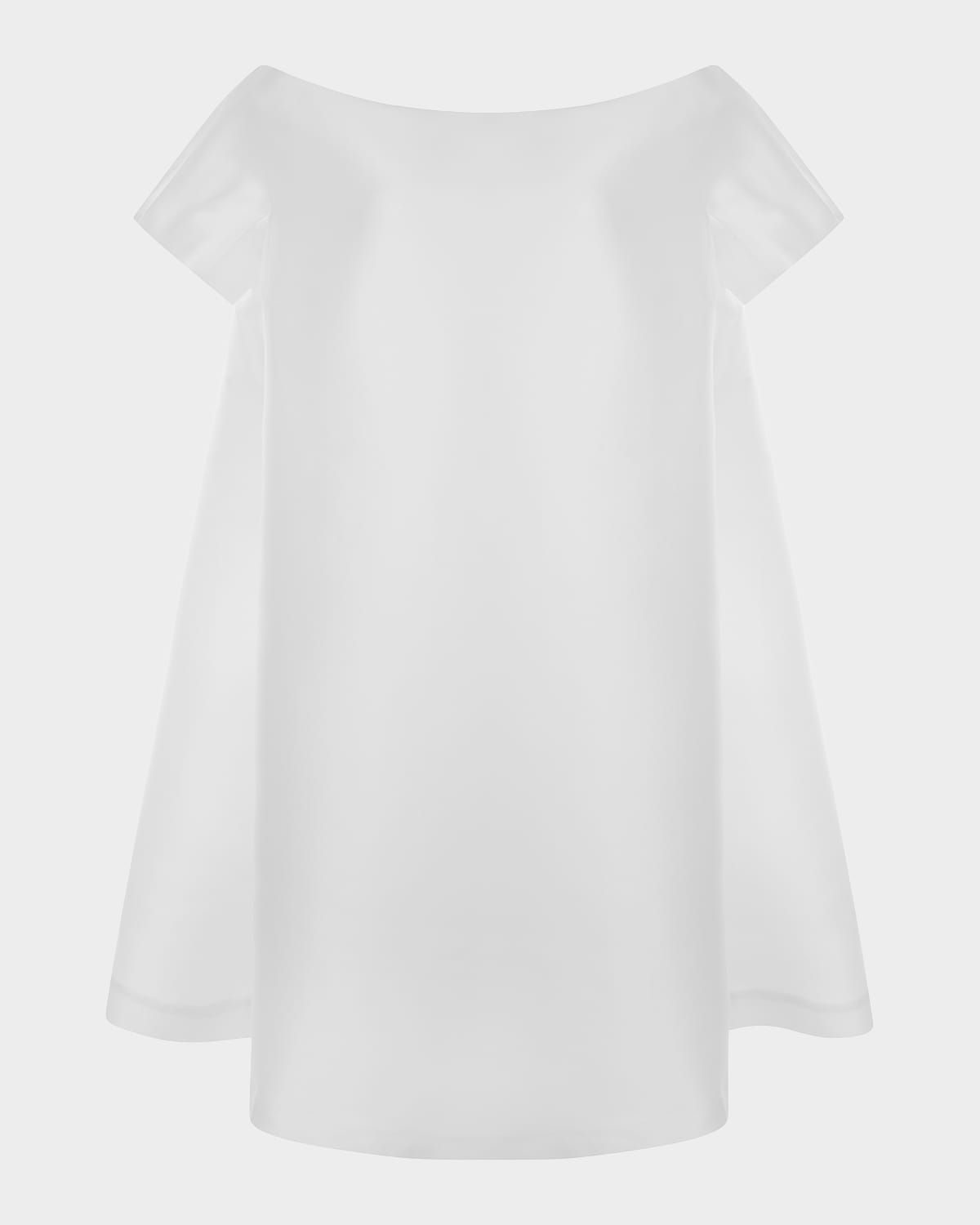 Will Short-Sleeve Silk Taffeta Mini Dress