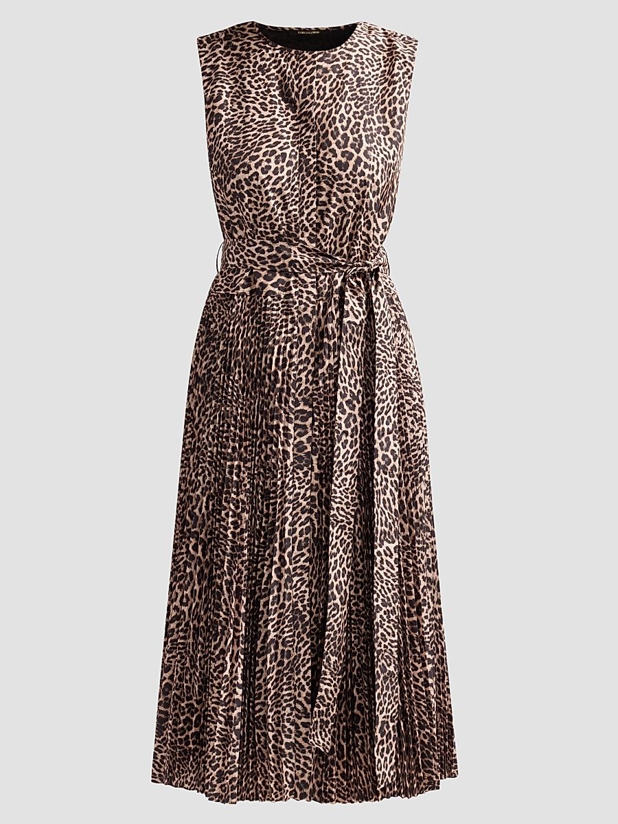 Women's Stella Leopard-Print Midi Dress - Natural Multi - Size XL