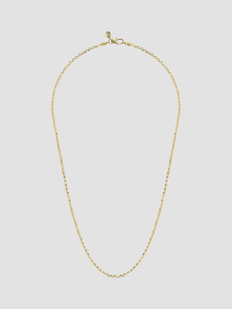 Gabriel & Co Men's Classic 14K Yellow Gold Faceted Oval-Link Chain Necklace/2.85MM - Gold - Size 22