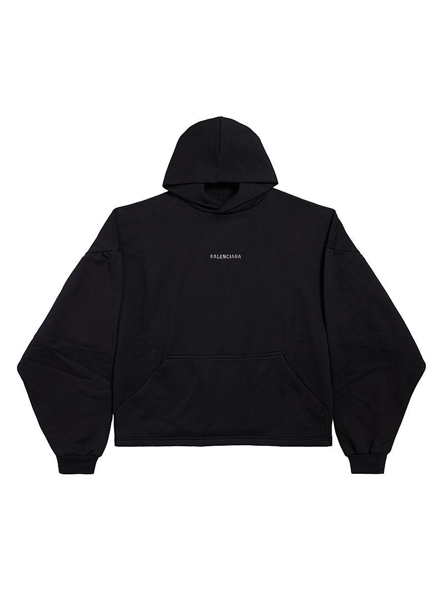 Women's Back Cropped Hoodie - Black - Size XL