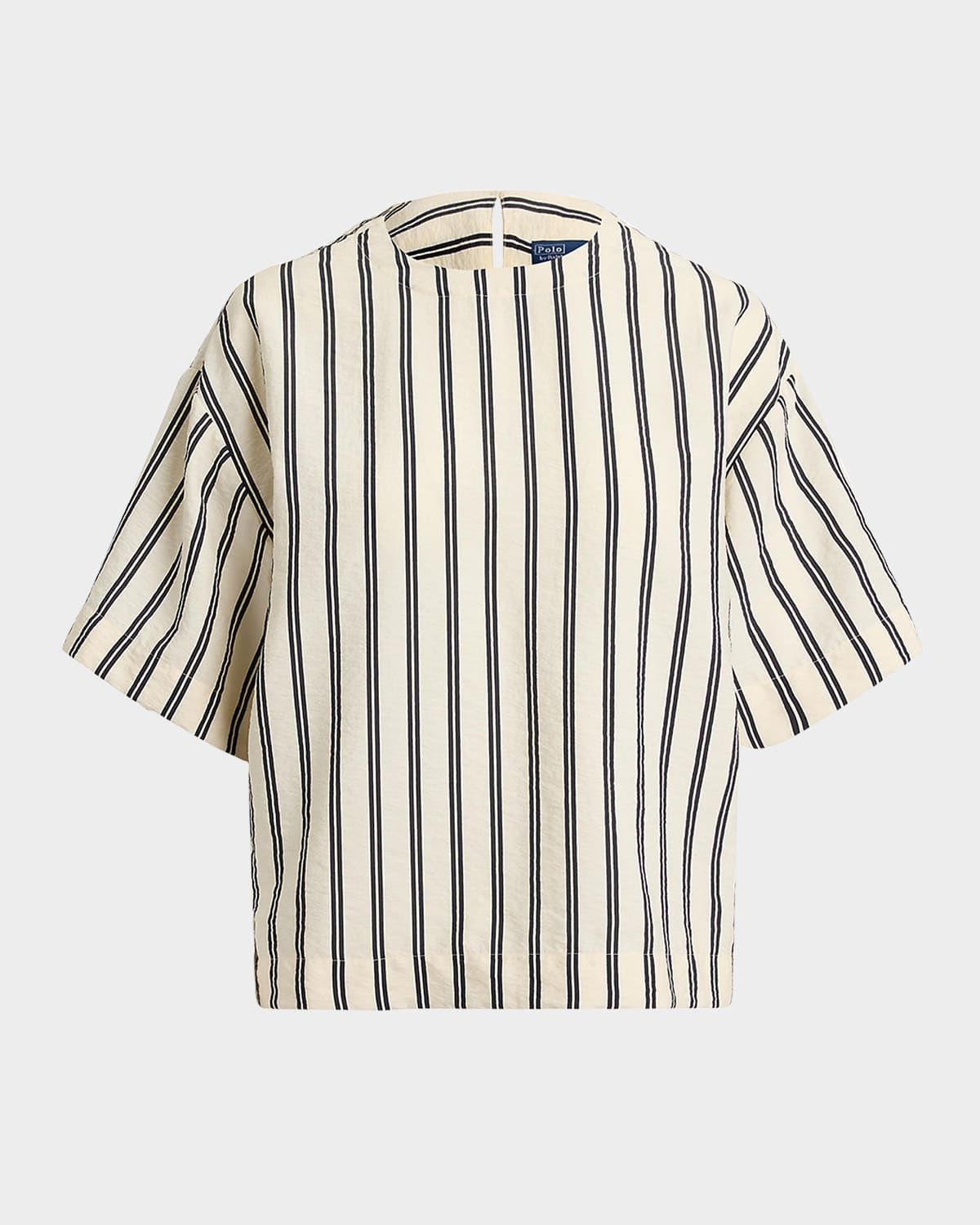 Striped Silk-Blend Short-Sleeve Shirt