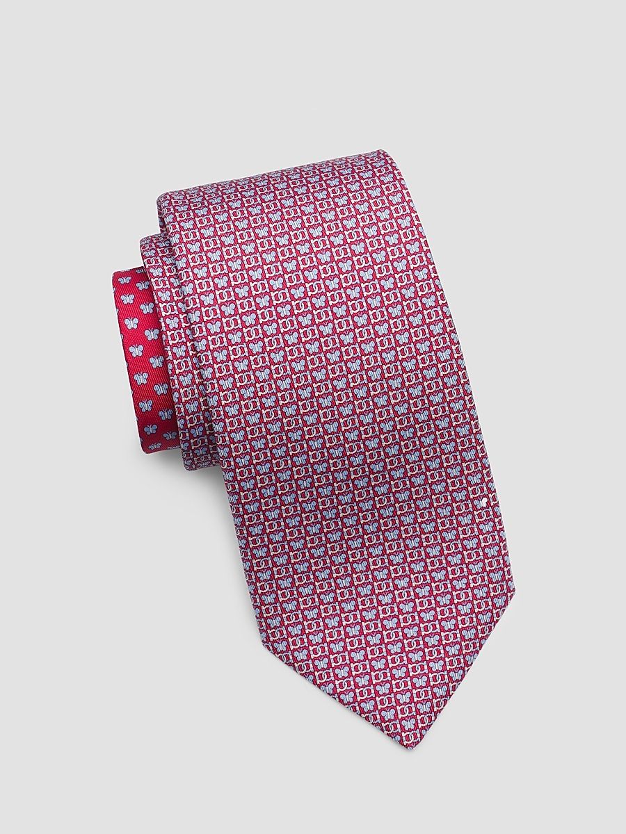 Men's Brigitte Printed Silk Tie - Red