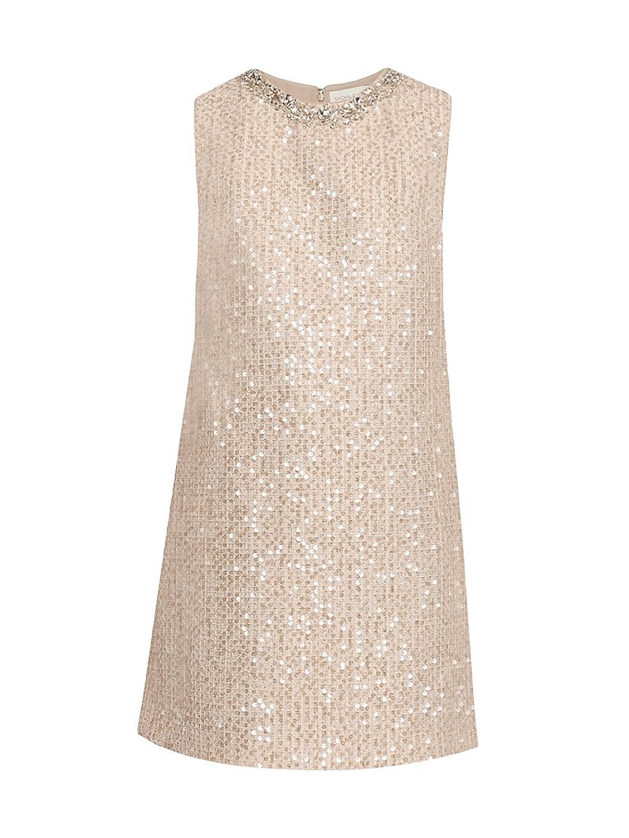 Women's Uma Crystal-Embellished Sequin Minidress - Dune - Size Medium