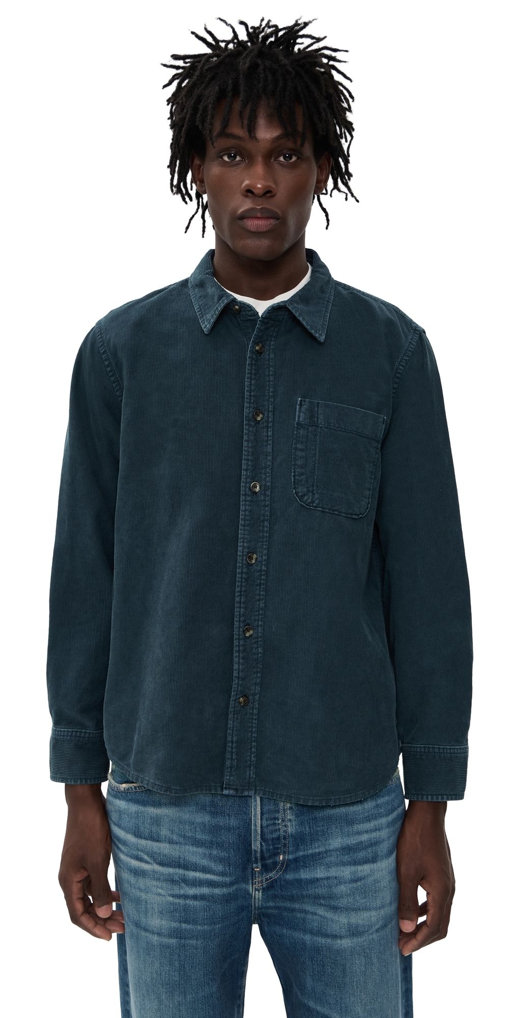 Corridor Corduroy Button Down Navy S