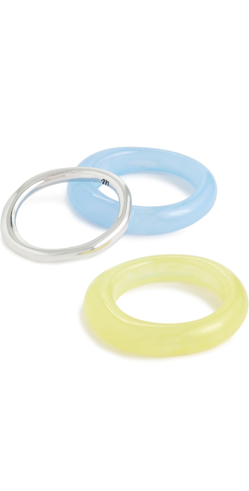 Madewell Sculptural Resin Stacking Ring Set Tranquil Blue 7