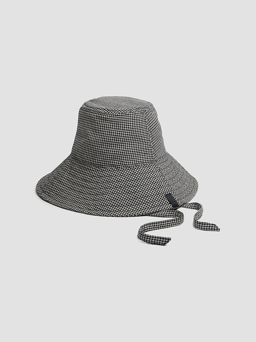 rag & bone Women's Harper Sun Hat - Black Gingham - Size Small