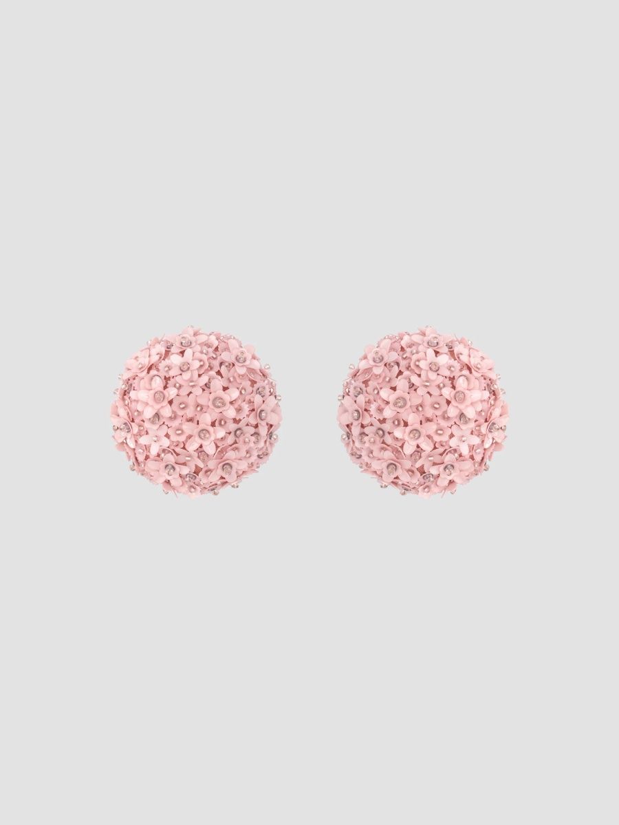 Oscar de la Renta Women's 24K-Gold-Plated & Mixed-Media Flower Pom-Pom Clip-On Stud Earrings - Pink