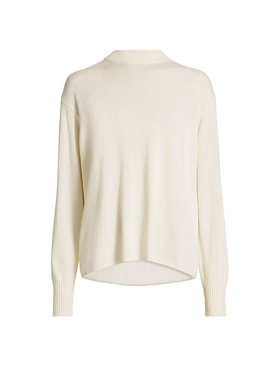 Women's Corri Silk-Blend Crewneck Sweater - Off White - Size XL