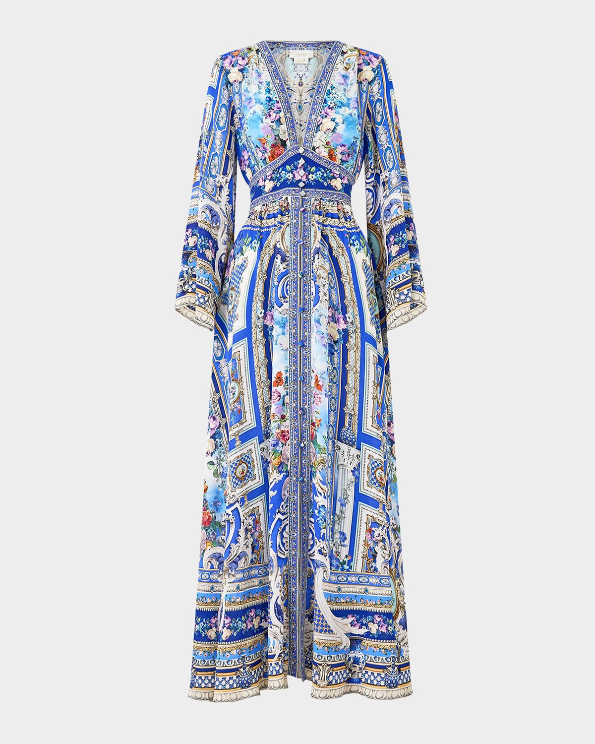 Ottoman Opulence Kimono-Sleeve Maxi Dress