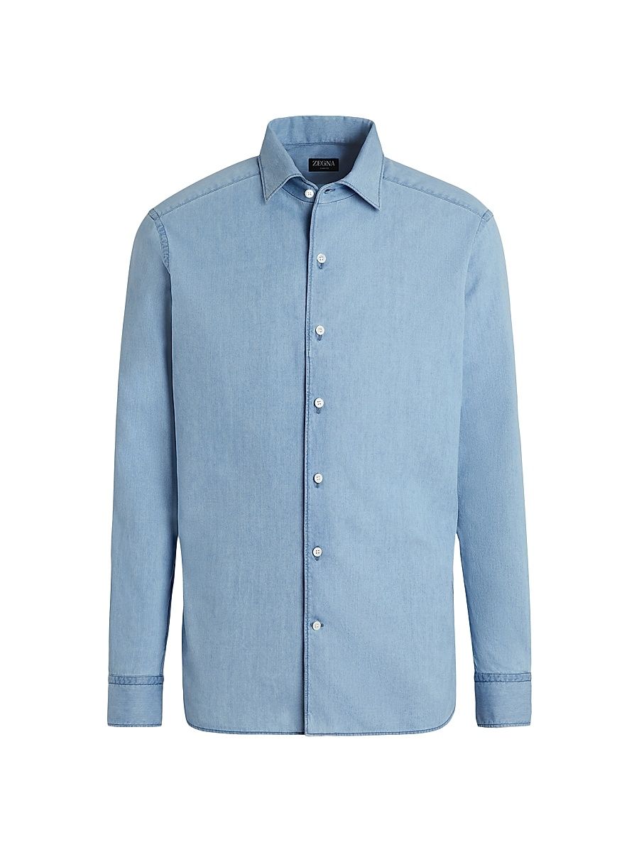 Men's Bleached Cashco Shirt - Light Blue - Size XXXL