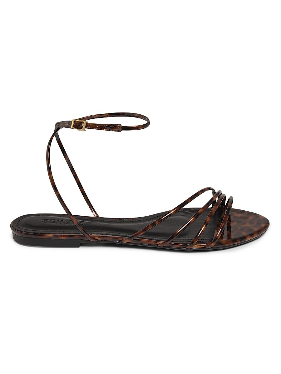 Women's Inez Patent Leather Sandals - Brown - Size 11