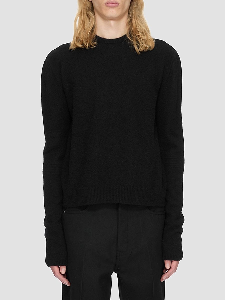 Men's Cashmere-Blend Crewneck Sweater - Black - Size Large