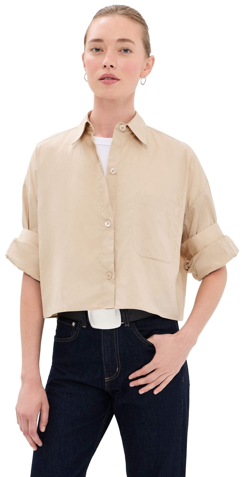 TWP Next Ex Button Down Shirt Sandstone M/L