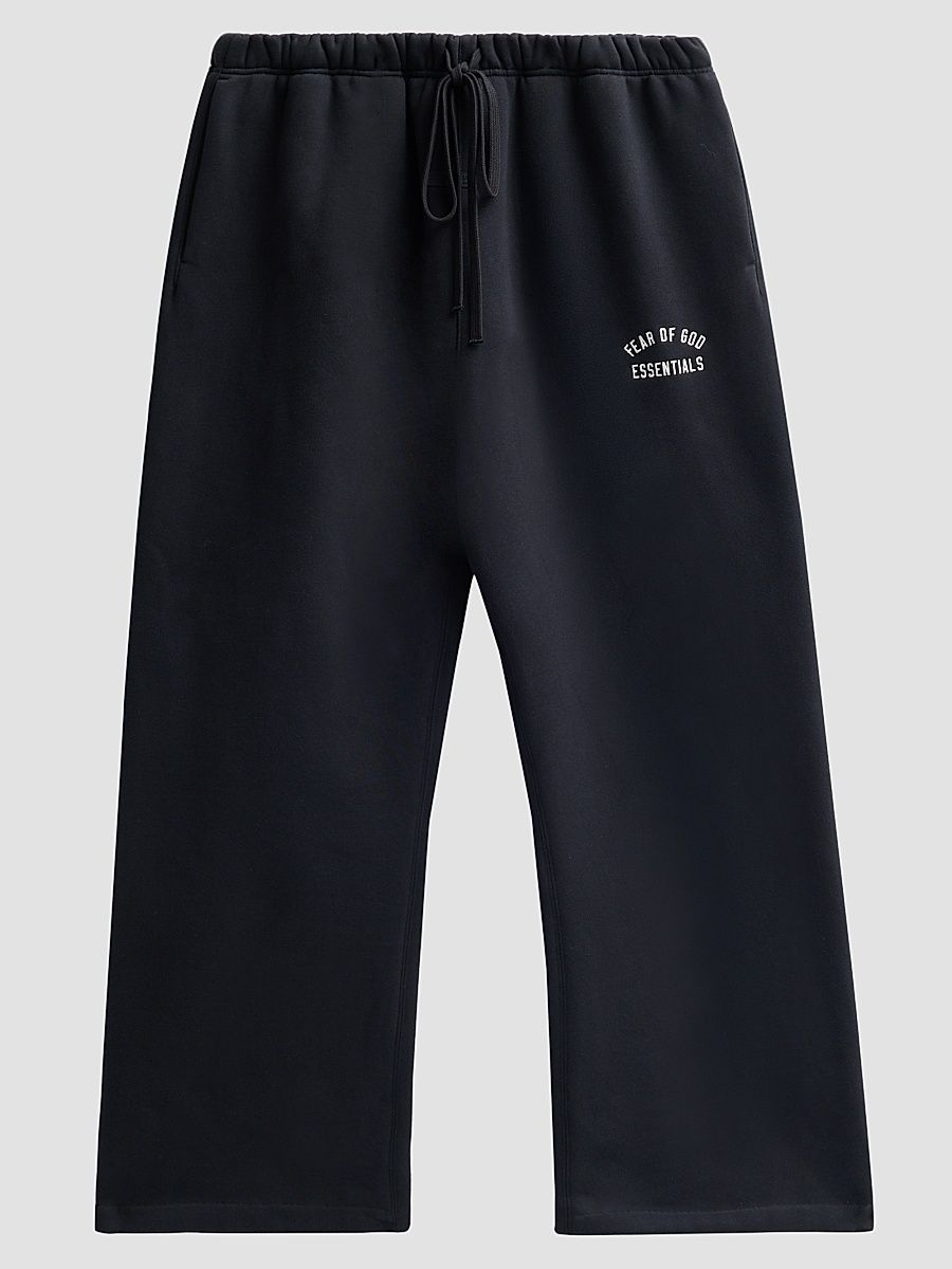 Men's Logo Cotton-Blend Wide-Leg Sweatpants - Vintage Black - Size XL