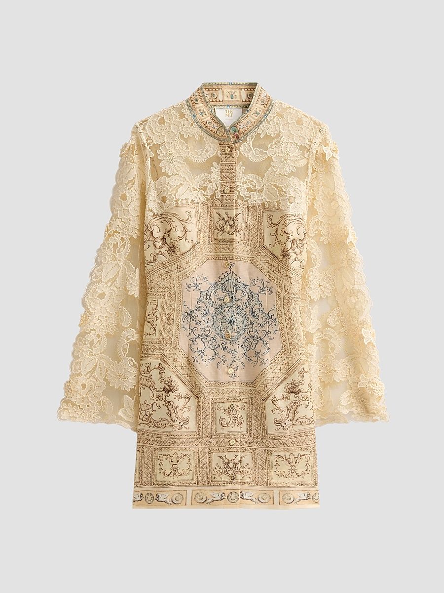 Women's Camilla x MET Mixed-Media Lace Mini Dress - A Beloved Boudoir - Size XS
