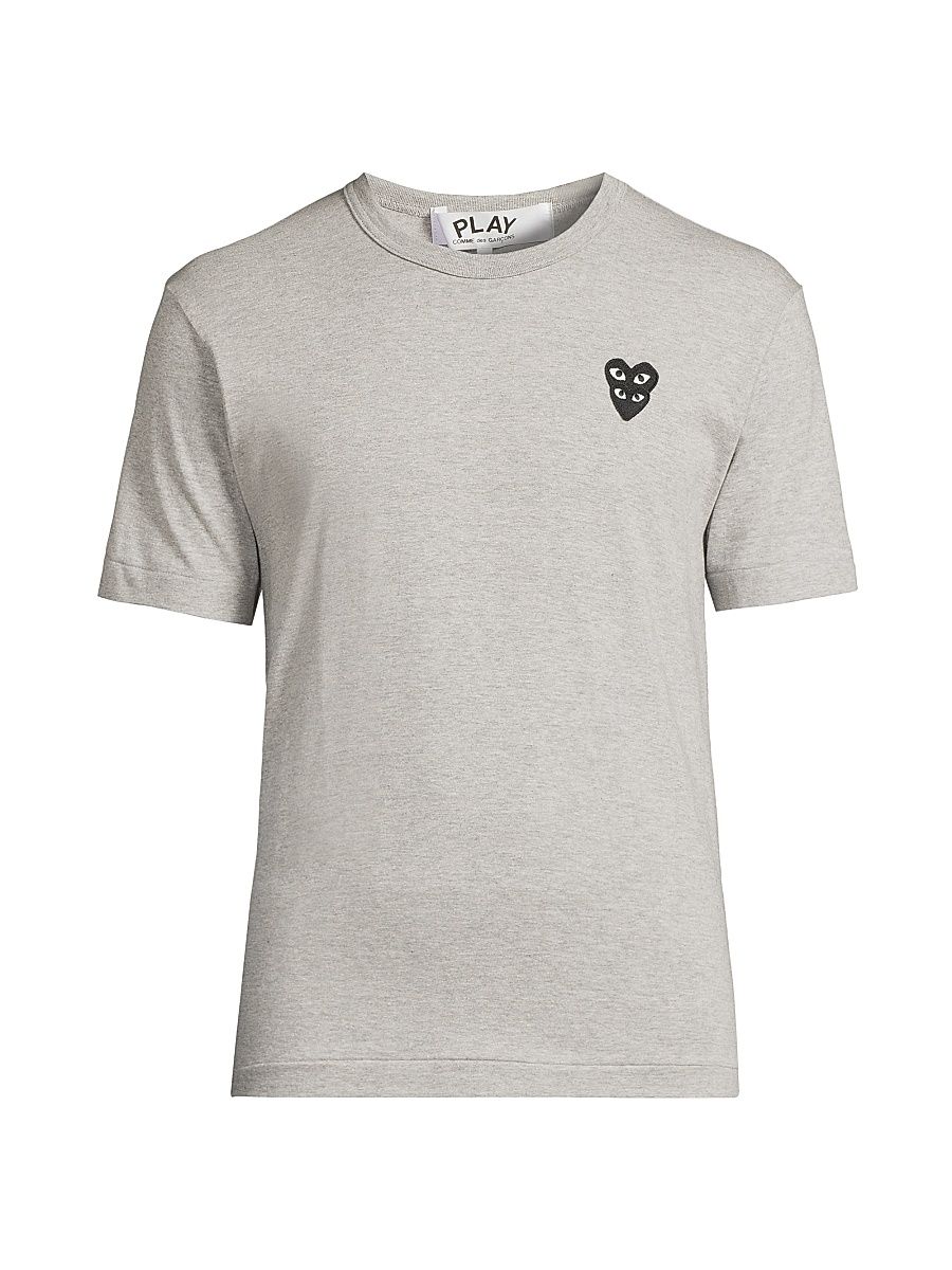 Men's Double Heart Cotton Jersey T-Shirt - Grey - Size Medium