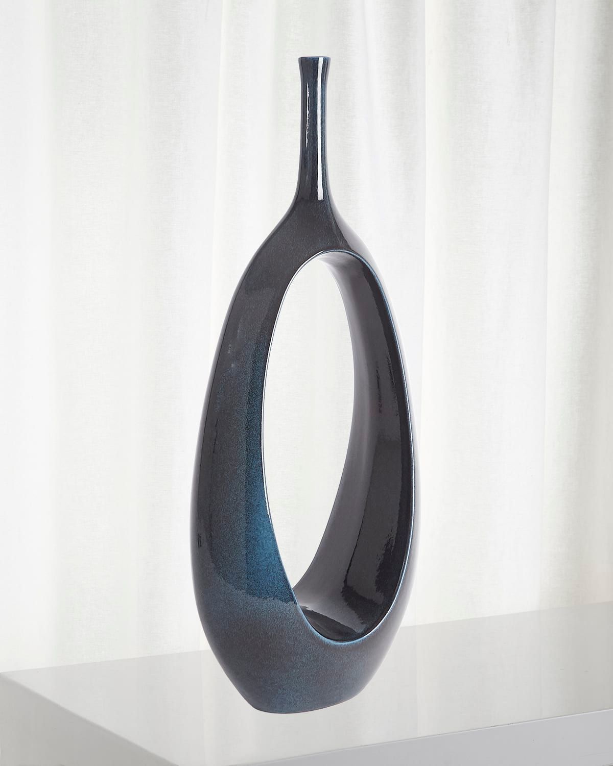 Large Open Oval Ring Vase