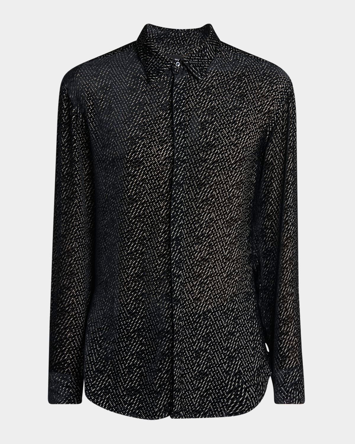 Men & apos;s Diagonal-Woven Viscose Dress Shirt