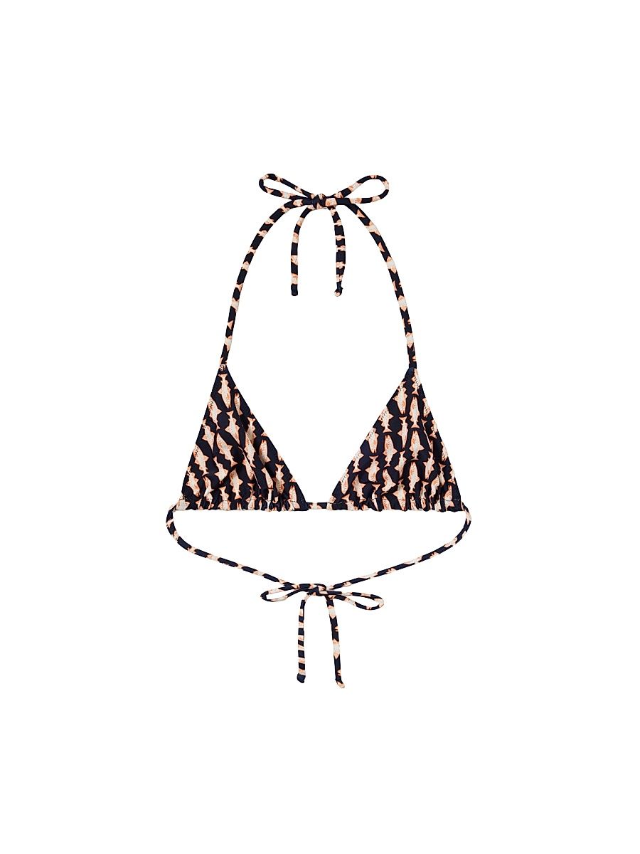 Women's Triangle Bikini Top - Pesciolini Blue - Size XL