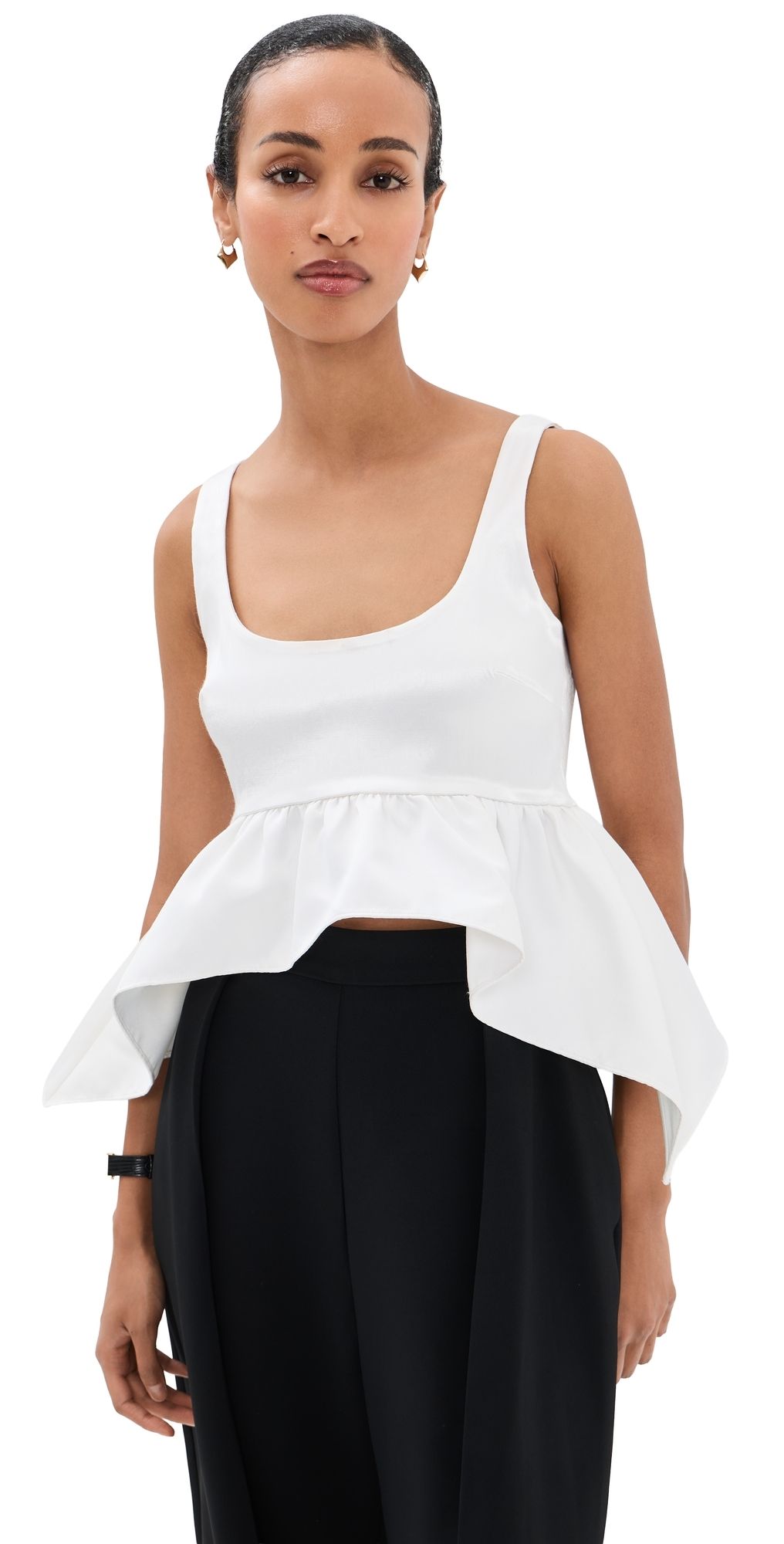 Azeeza Esme Satin Top White L