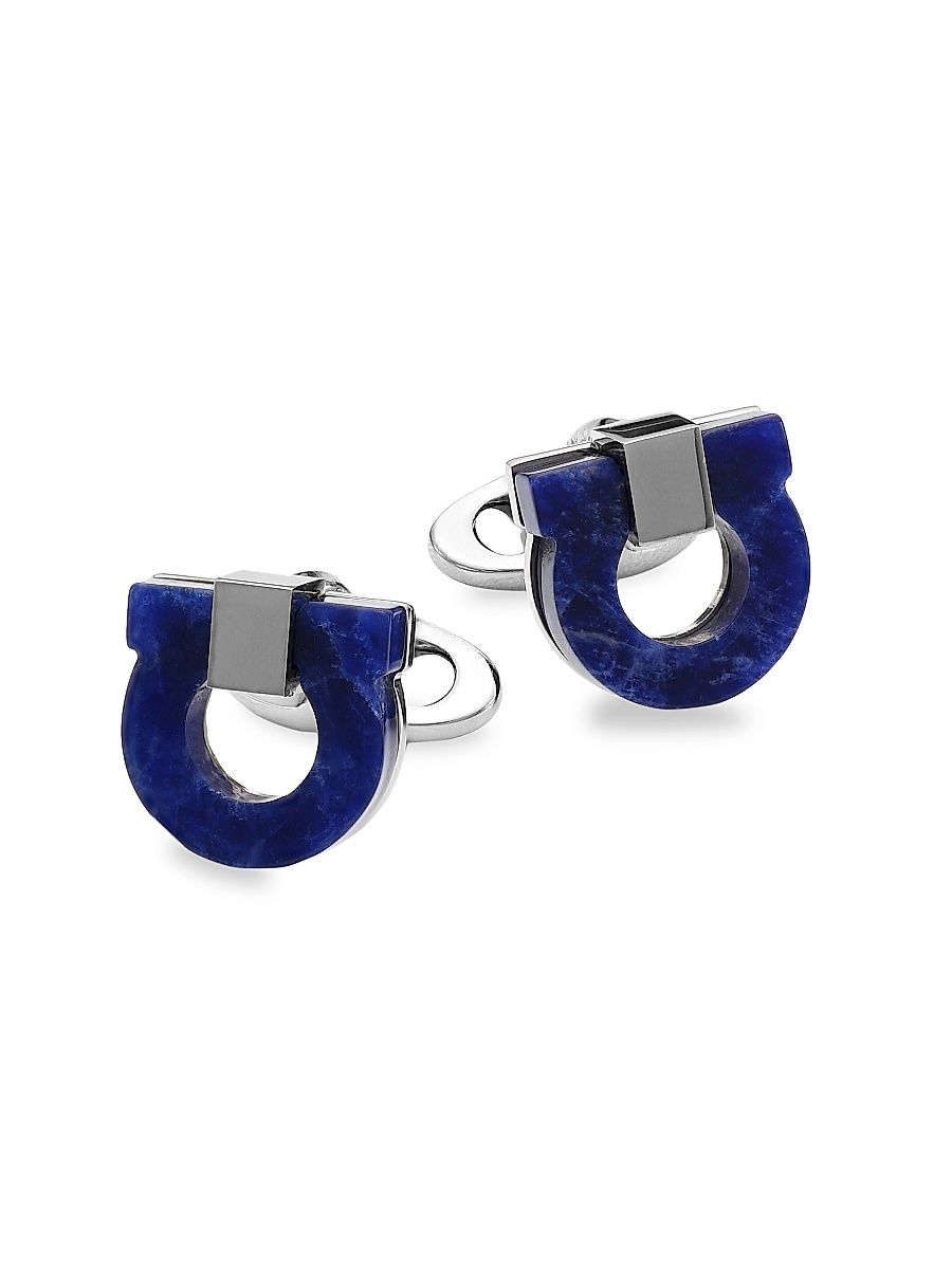Men's Gancio Lapis Cufflinks - Silver Lapis
