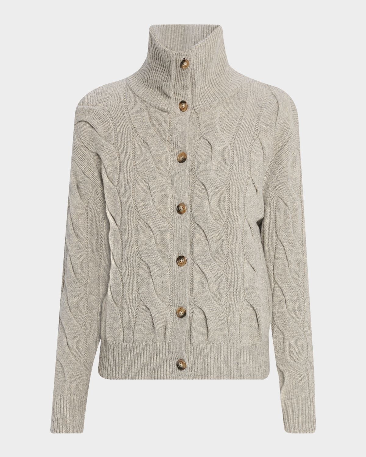 Wool & Cashmere Cable-Knit Cardigan