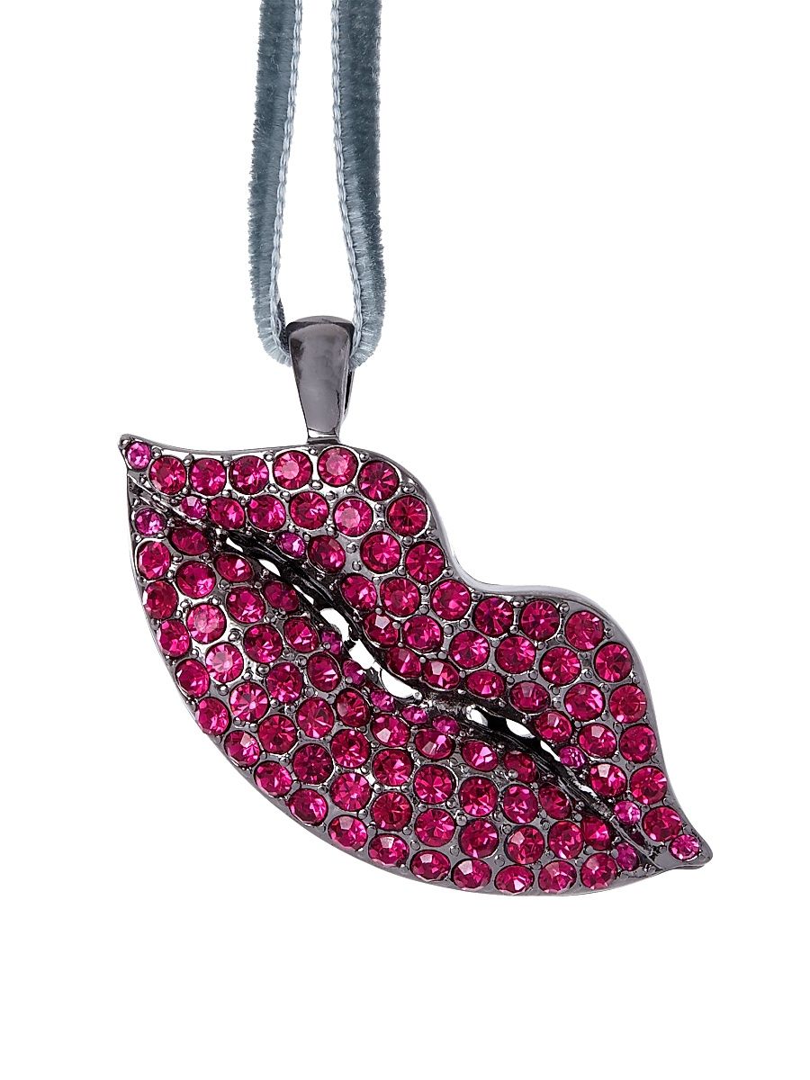 Sparkle Lips Ornament - Fuchsia