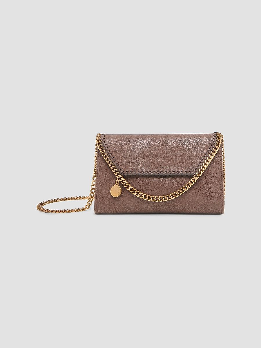 Women's Falabella Shaggy Deer Wallet Crossbody Bag - Mahogany